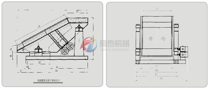 懸臂振動(dòng)篩（彈臂振動(dòng)篩）激振器式外形圖